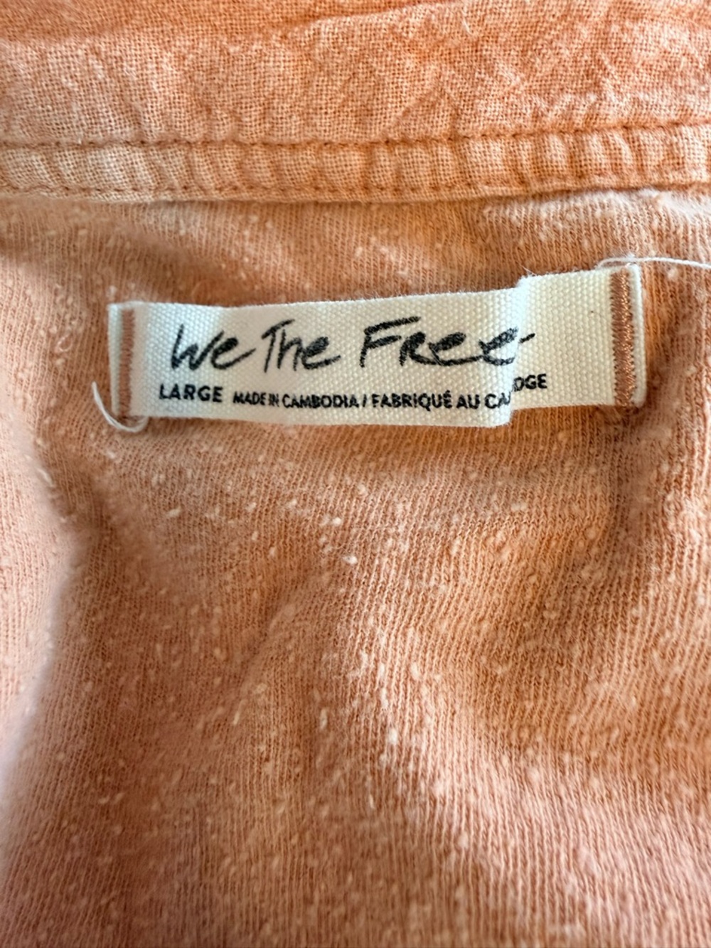 We The Free Cropped Button-Front Terry Drawstring Blouse in Rust - Picture 4 of 8